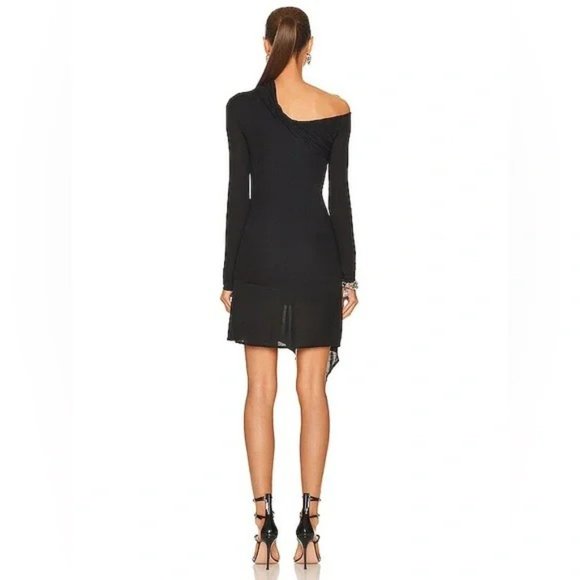 Helmut Lang Scala Draped Asymetric Minidress - Picture 5 of 7